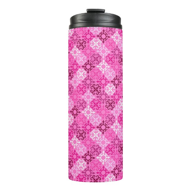 Termo Patrón de diamante de filigrana rosa (Anverso)