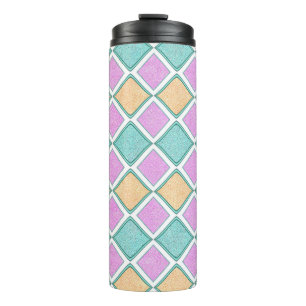 Termo Patrón de diamante de prisma Harlequin pastel