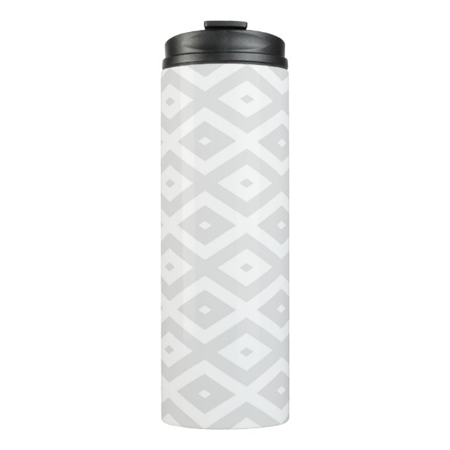 Termo Patrón de diamante gris claro y blanco (Anverso)