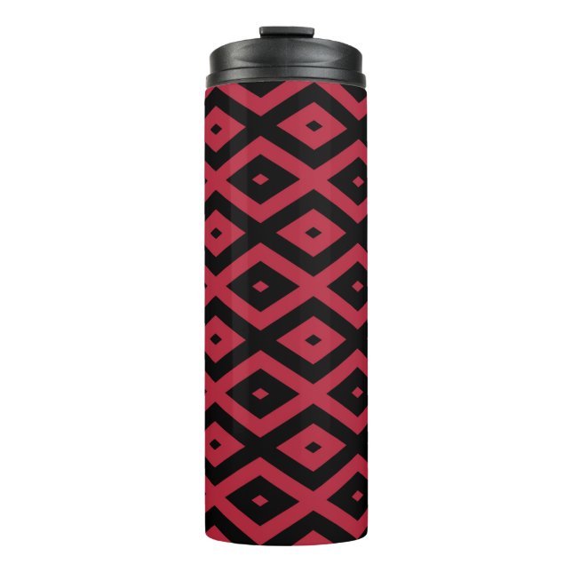 Termo Patrón de diamante rojo y negro (Anverso)