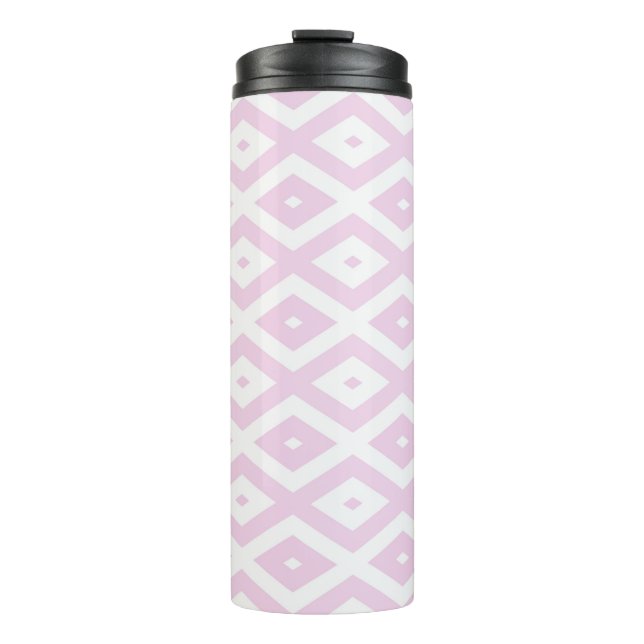 Termo Patrón de diamante rosa pálido y blanco (Anverso)