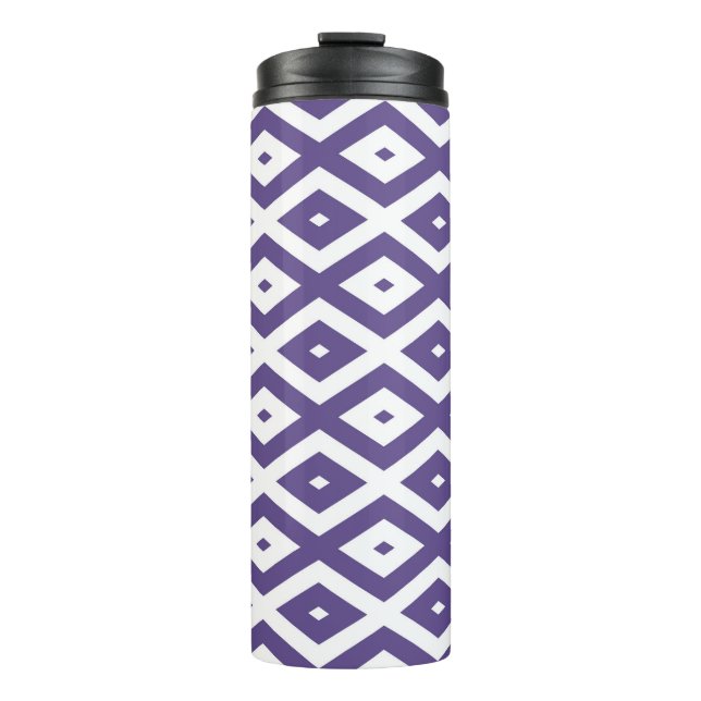 Termo Patrón de diamante ultravioleta y blanco (Anverso)