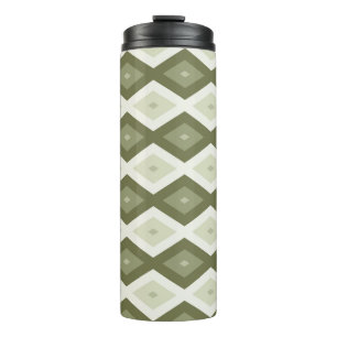 Termo Patrón de diamante verde oliva