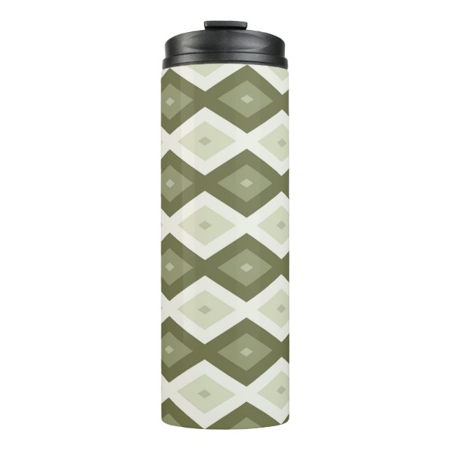 Termo Patrón de diamante verde oliva (Anverso)