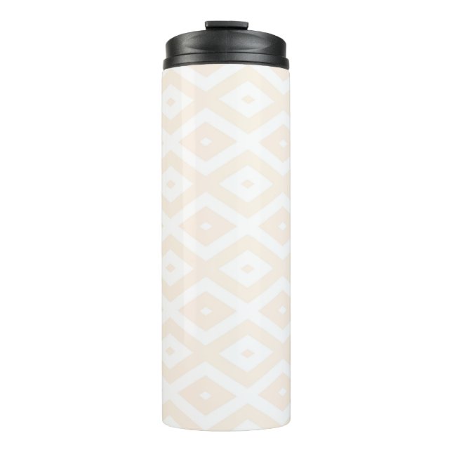 Termo Patrón de diamantes beige y blanco (Anverso)