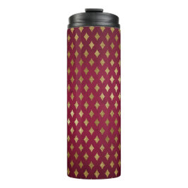 Termo Patrón de diamantes de borgoña y dorado