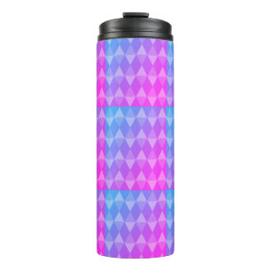 Termo Patrón de diamantes rosa, morado y azul