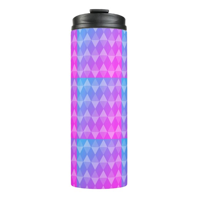 Termo Patrón de diamantes rosa, morado y azul (Anverso)