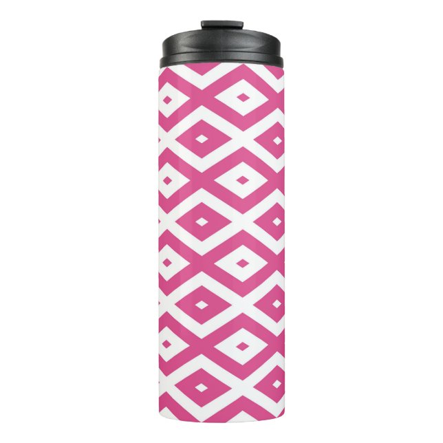 Termo Patrón de diamantes rosa y blanco (Anverso)