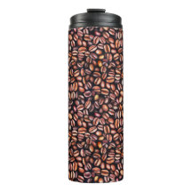 Patrón de dibujo de lápiz de judías de café Marrón