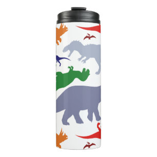 Termo Patrón de Dinosaurio Colorido (Claro)