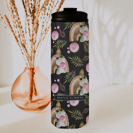 Termo Patrón de dinosaurio elegante | Tumbler de monogra