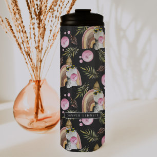 Termo Patrón de dinosaurio elegante Tumbler de monogra