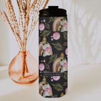 Patrón de dinosaurio elegante | Tumbler monograma