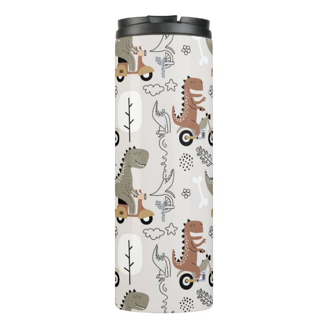 Termo Patrón de dinosaurios divertidos (Reverso)