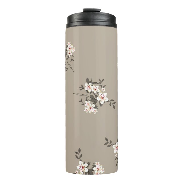 Termo Patrón de diseño de ramas de flores vintage sin fo (Anverso)