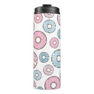 Termo Patrón De Donuts, Donuts Rosados, Donuts Azules