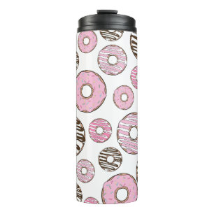 Termo Patrón De Donuts, Donuts Rosados, Donuts Blancos