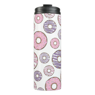 Termo Patrón De Donuts, Donuts Rosados, Donuts Morados