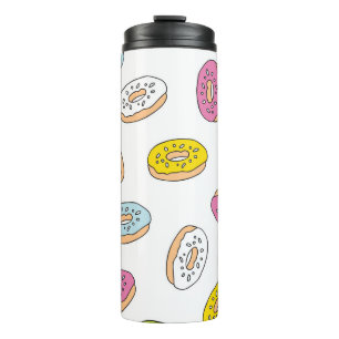 Termo Patrón de donuts Doodle, diseño sin fisuras.