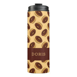 Termo Patrón de donuts marrones de chocolate