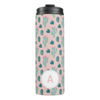 Patrón de doodle de cactus | Monograma