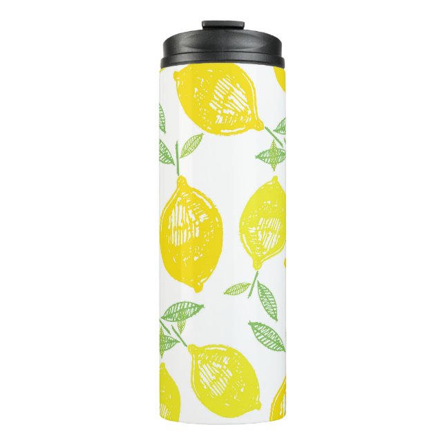 Termo Patrón de Doodle de Fruta Tropical (Anverso)