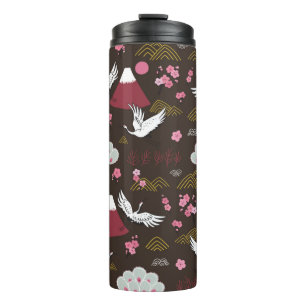 Termo Patrón de doodle tradicional japonés sin soldadura
