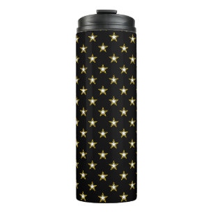 Termo Patrón de Ejército Negro y Dorado