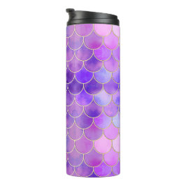 Termo Patrón de escala de sirena ultravioleta y dorada