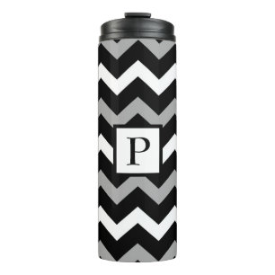 Termo Patrón de estampado de Chevron gris y blanco