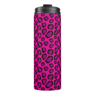 Termo Patrón de estampado de leopardo rosa y púrpura bri