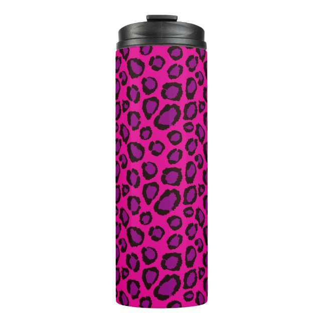 Termo Patrón de estampado de leopardo rosa y púrpura bri (Anverso)