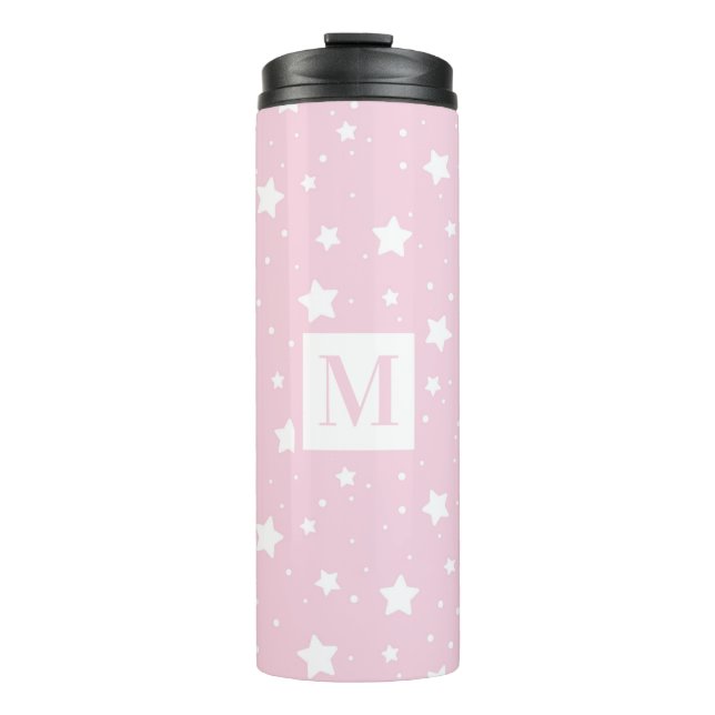 Termo Patrón de estrella del pastel rosado (Anverso)