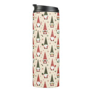 Termo Patrón de fiesta de gnomos de Navidad