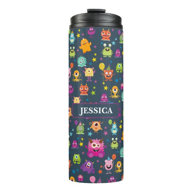 Termo Patrón de fiesta de Halloween de Monstruo de Disfr (Anverso)