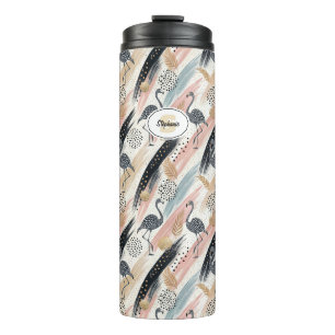 Termo Patrón de flamenco y pincel estilizado