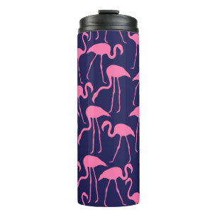 Termo Patrón de flamencos rosados y de la marina