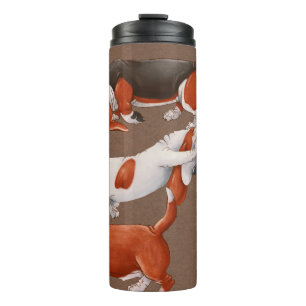 Termo patrón de flor blanca lindo diseño ilustracion vin