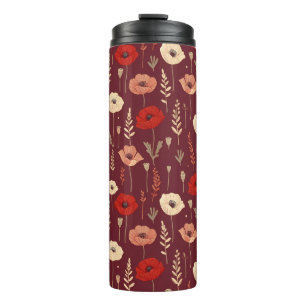 Termo Patrón de flor de amapola
