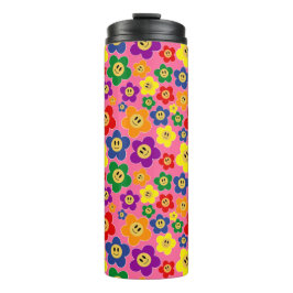 Termo Patrón de Flor de Arcoíris LGBT Adorable-Rosa