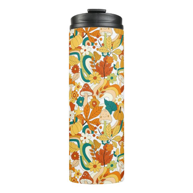Termo Patrón de flor de hongos Retro Groovy (Anverso)