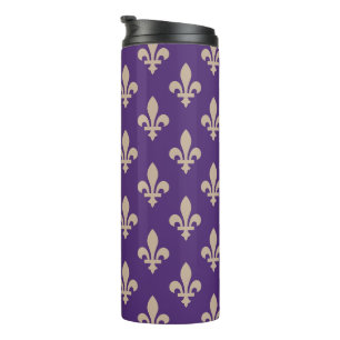 Termo Patrón de Flor de Lis, Crema Real Francesa sobre P