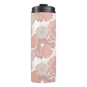 Termo Patrón de flor de oro Rosa