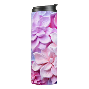 Termo Patrón de flor Pastel 3D