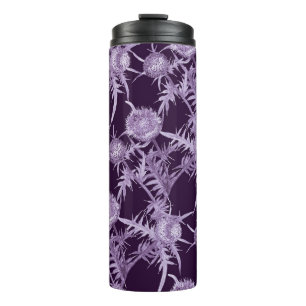 Termo patrón de flor violeta de cardo