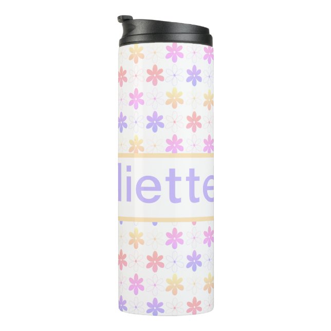 TERMO PATRÓN DE FLORES DE BONITO AMARILLO PURPLE ROSA (Rotado hacia la derecha)