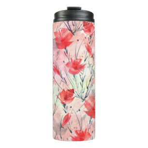 Termo Patrón de flores de hierbas de plantas acuáticas