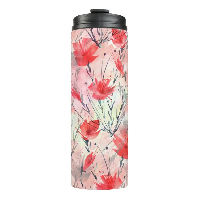 Termo Patrón de flores de hierbas de plantas acuáticas (Anverso)