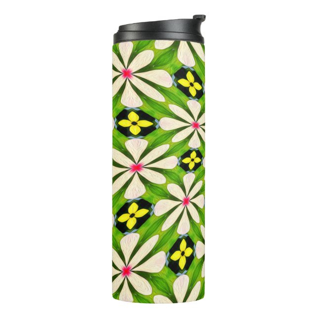 Termo Patrón de flores estéticas (Rotado hacia la izquierda)
